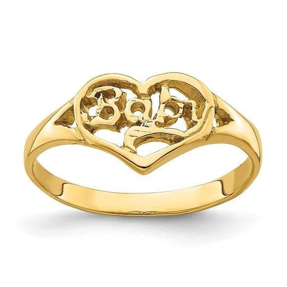 Kazi Luxury 14k Yellow GoldCut-out Heart Ring